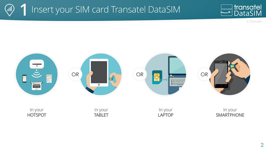 Carte SIM data 1 Go prépayée pour l'Asie - Transatel DataSIM